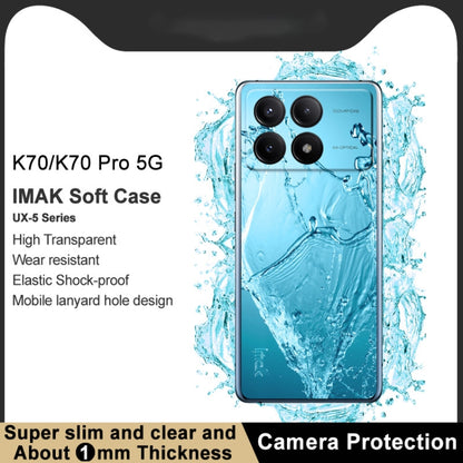 For Xiaomi Redmi K70 5G/K70 Pro 5G imak UX-5 Series Transparent Shockproof TPU Protective Case(Transparent) - Xiaomi Cases by imak | Online Shopping UK | buy2fix