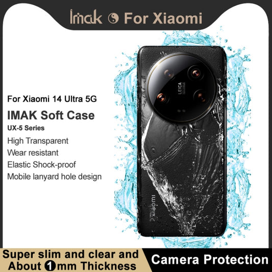 For Xiaomi 14 Ultra 5G imak UX-5 Series Transparent Shockproof TPU Protective Case(Transparent) - Xiaomi 14 Ultra Cases by imak | Online Shopping UK | buy2fix