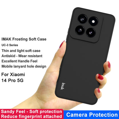 For Xiaomi 14 Pro 5G IMAK UC-3 Series Shockproof Frosted TPU Protective Phone Case(Black) - Xiaomi 14 Pro Cases by imak | Online Shopping UK | buy2fix