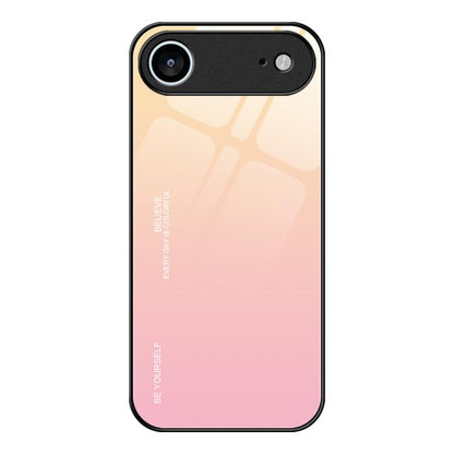 For iPhone Air Gradient Color Glass Phone Case(Yellow Pink) - iPhone Air Cases by buy2fix | Online Shopping UK | buy2fix