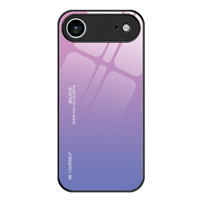 For iPhone Air Gradient Color Glass Phone Case(Pink Purple) - iPhone Air Cases by buy2fix | Online Shopping UK | buy2fix