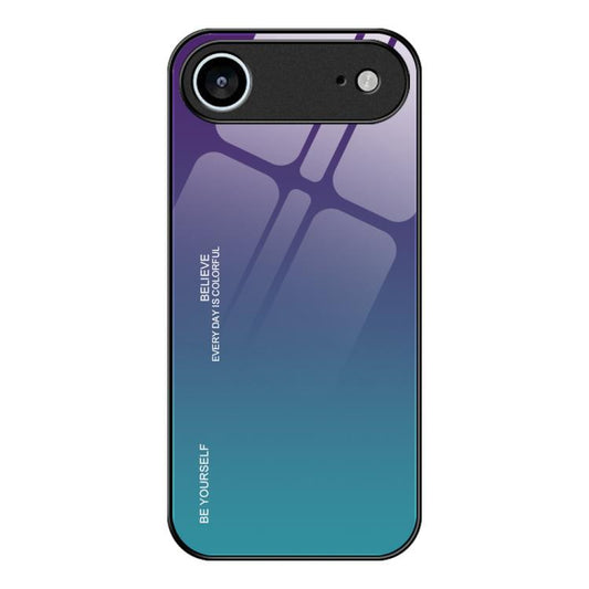 For iPhone Air Gradient Color Glass Phone Case(Aurora Blue) - iPhone Air Cases by buy2fix | Online Shopping UK | buy2fix