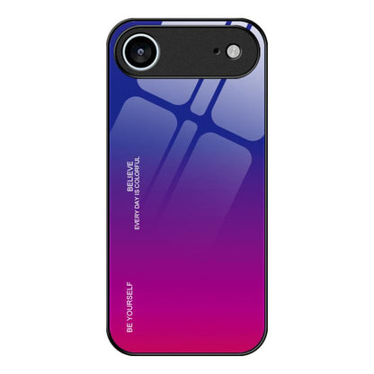 For iPhone Air Gradient Color Glass Phone Case(Purple Red) - iPhone Air Cases by buy2fix | Online Shopping UK | buy2fix