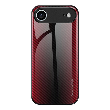 For iPhone Air Texture Gradient Glass TPU Phone Case(Red) - iPhone Air Cases by buy2fix | Online Shopping UK | buy2fix