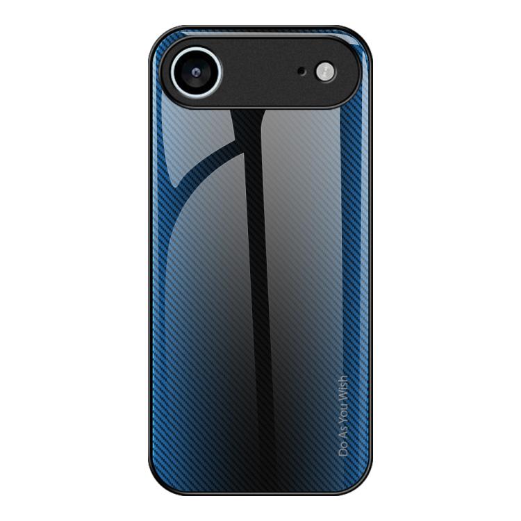 For iPhone Air Texture Gradient Glass TPU Phone Case(Blue) - iPhone Air Cases by buy2fix | Online Shopping UK | buy2fix