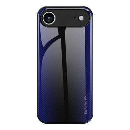 For iPhone Air Texture Gradient Glass TPU Phone Case(Dark Blue) - iPhone Air Cases by buy2fix | Online Shopping UK | buy2fix