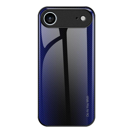 For iPhone Air Texture Gradient Glass TPU Phone Case(Dark Blue) - iPhone Air Cases by buy2fix | Online Shopping UK | buy2fix