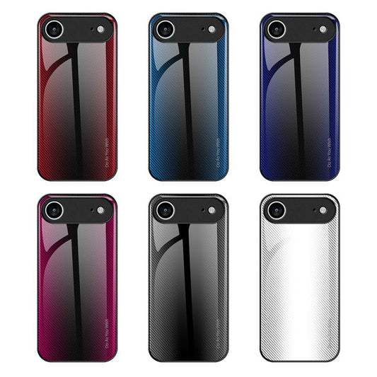 For iPhone Air Texture Gradient Glass TPU Phone Case(White) - iPhone Air Cases by buy2fix | Online Shopping UK | buy2fix