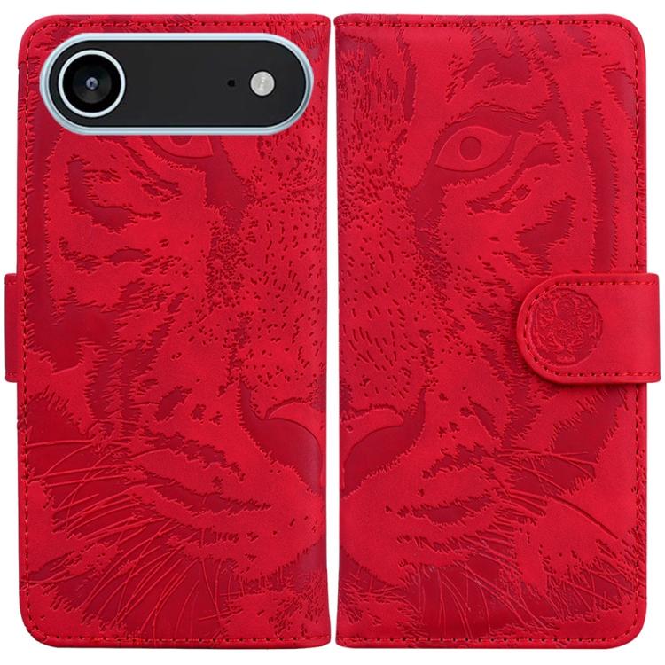 For iPhone Air Tiger Embossing Pattern Leather Phone Case(Red) - iPhone Air Cases by buy2fix | Online Shopping UK | buy2fix