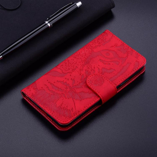 For iPhone Air Tiger Embossing Pattern Leather Phone Case(Red) - iPhone Air Cases by buy2fix | Online Shopping UK | buy2fix
