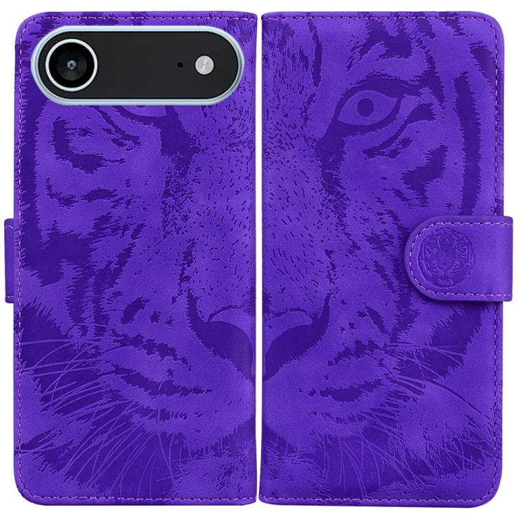 For iPhone Air Tiger Embossing Pattern Leather Phone Case(Purple) - iPhone Air Cases by buy2fix | Online Shopping UK | buy2fix