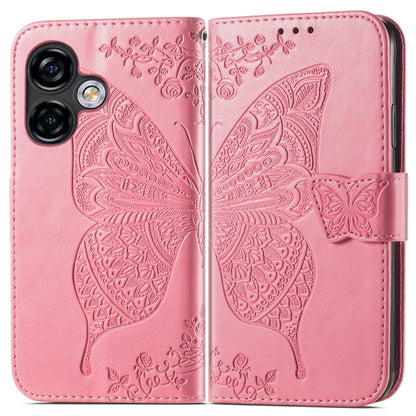 For Ulefone Note 16 Pro Butterfly Love Flower Embossed Leather Phone Case(Pink) by buy2fix