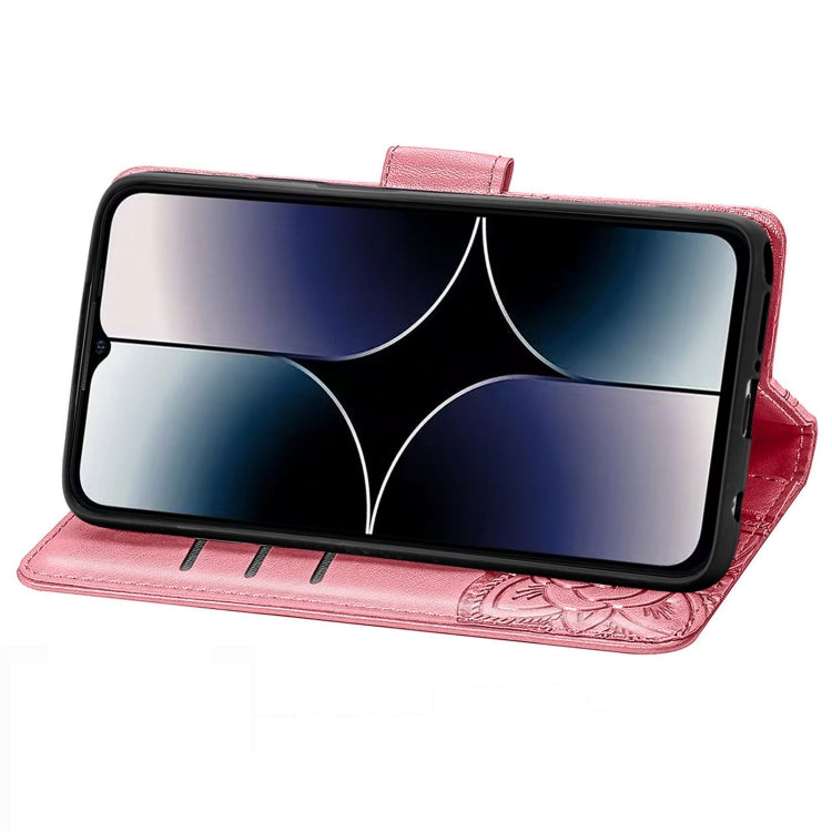 For Ulefone Note 16 Pro Butterfly Love Flower Embossed Leather Phone Case(Pink) by buy2fix