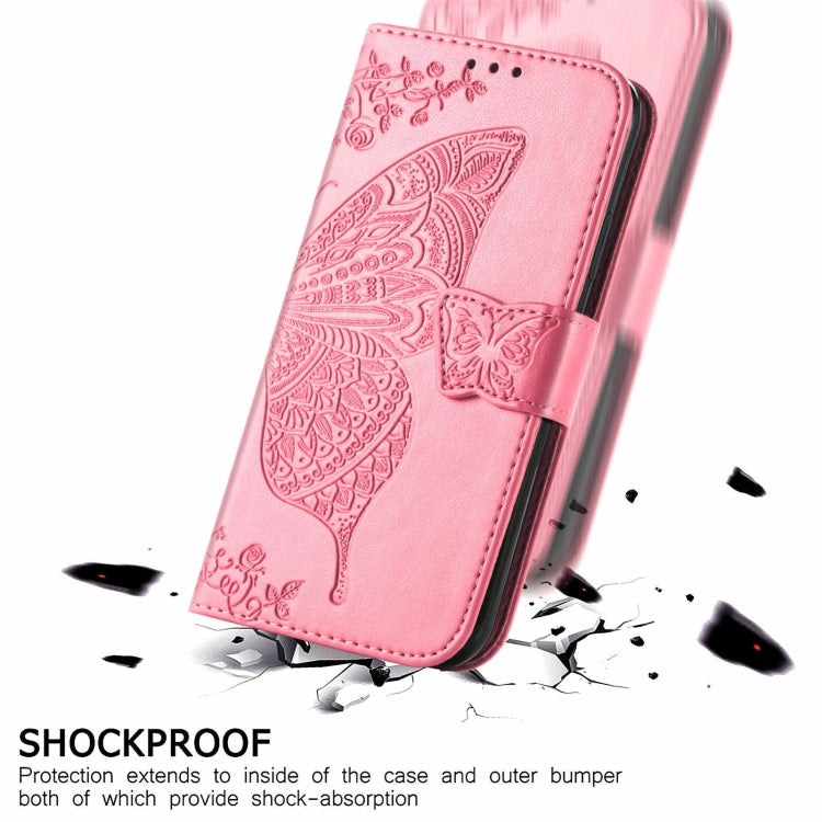 For Ulefone Note 16 Pro Butterfly Love Flower Embossed Leather Phone Case(Pink) by buy2fix