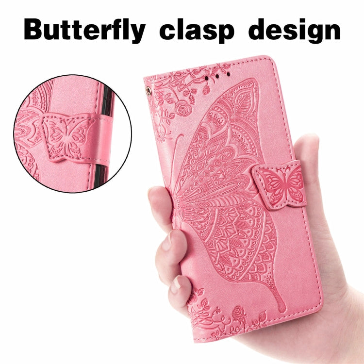 For Ulefone Note 16 Pro Butterfly Love Flower Embossed Leather Phone Case(Pink) by buy2fix