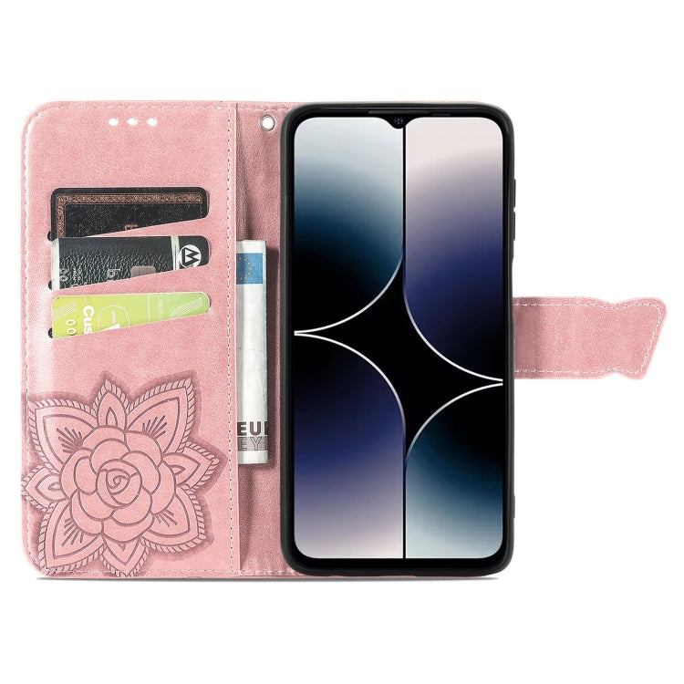 For Ulefone Note 16 Pro Butterfly Love Flower Embossed Leather Phone Case(Rose Gold) by buy2fix