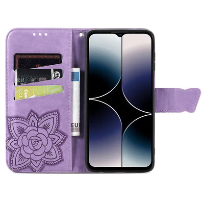 For Ulefone Note 16 Pro Butterfly Love Flower Embossed Leather Phone Case(Light Purple) by buy2fix