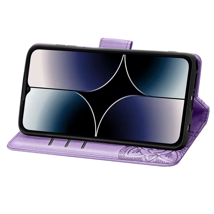 For Ulefone Note 16 Pro Butterfly Love Flower Embossed Leather Phone Case(Light Purple) by buy2fix