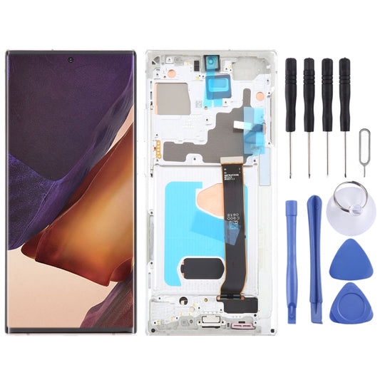 For Samsung Galaxy Note20 Ultra 5G SM-N986B 6.78 inch OLED LCD Screen Digitizer Full Assembly with Frame (Silver) - LCD Screen by buy2fix | Online Shopping UK | buy2fix