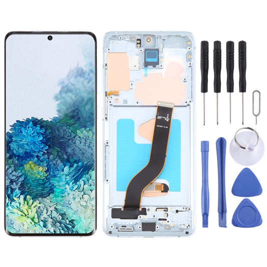 For Samsung Galaxy S20+ 4G/5G SM-G985/986 6.67 inch OLED LCD Screen Digitizer Full Assembly with Frame (Blue) - LCD Screen by buy2fix | Online Shopping UK | buy2fix