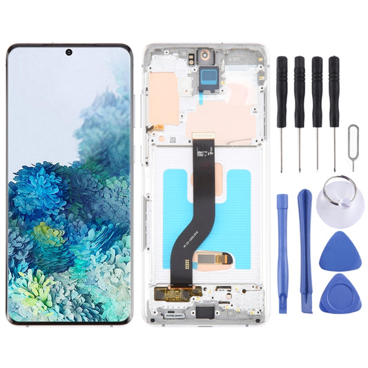 For Samsung Galaxy S20+ 4G/5G SM-G985/986 6.67 inch OLED LCD Screen Digitizer Full Assembly with Frame (Silver) - LCD Screen by buy2fix | Online Shopping UK | buy2fix