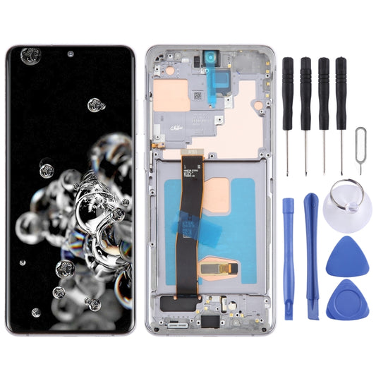 For Samsung Galaxy S20 Ultra 4G/5G SM-G988 6.67 inch OLED LCD Screen Digitizer Full Assembly with Frame (Grey) - LCD Screen by buy2fix | Online Shopping UK | buy2fix