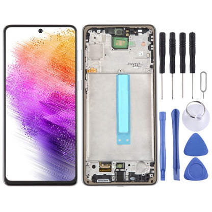 For Samsung Galaxy A73 5G SM-A736B OLED LCD Screen Digitizer Full Assembly with Frame(Black) - LCD Screen by buy2fix | Online Shopping UK | buy2fix