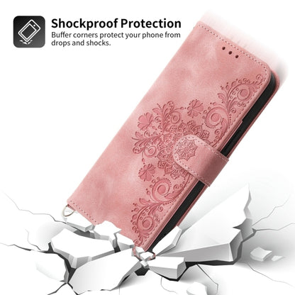For Xiaomi Redmi 13C Skin-feel Flowers Embossed Wallet Leather Phone Case(Pink) by buy2fix