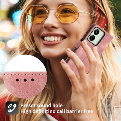 For Xiaomi Redmi 13C Skin-feel Flowers Embossed Wallet Leather Phone Case(Pink) by buy2fix