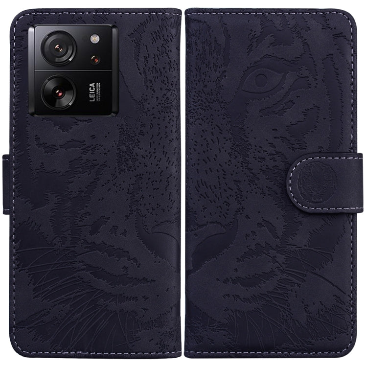 For Xiaomi 13T / 13T Pro / Redmi K60 Ultra Tiger Embossing Pattern Leather Phone Case(Black) - Xiaomi Cases by buy2fix | Online Shopping UK | buy2fix