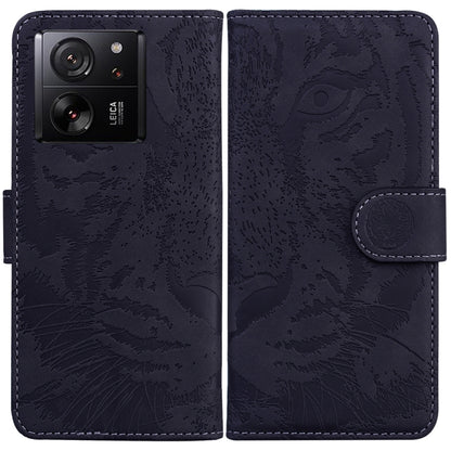 For Xiaomi 13T / 13T Pro / Redmi K60 Ultra Tiger Embossing Pattern Leather Phone Case(Black) - Xiaomi Cases by buy2fix | Online Shopping UK | buy2fix