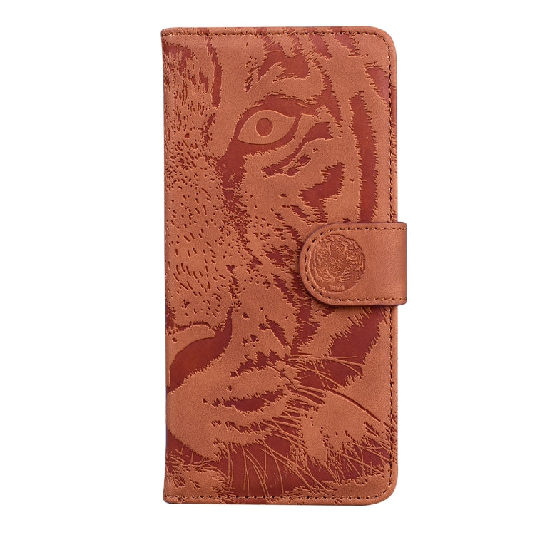 For Motorola Moto G Play 4G 2024 Tiger Embossing Pattern Flip Leather Phone Case(Brown) by buy2fix