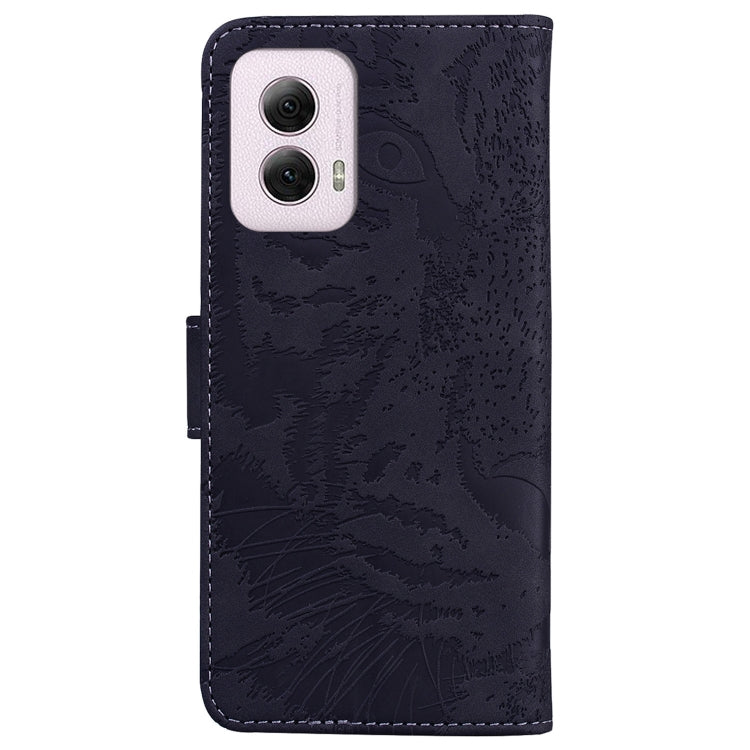 For Motorola Moto G Power 5G 2024 Tiger Embossing Pattern Flip Leather Phone Case(Black) by buy2fix