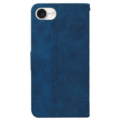For iPhone 16e Geometric Embossed Leather Phone Case(Blue) by buy2fix