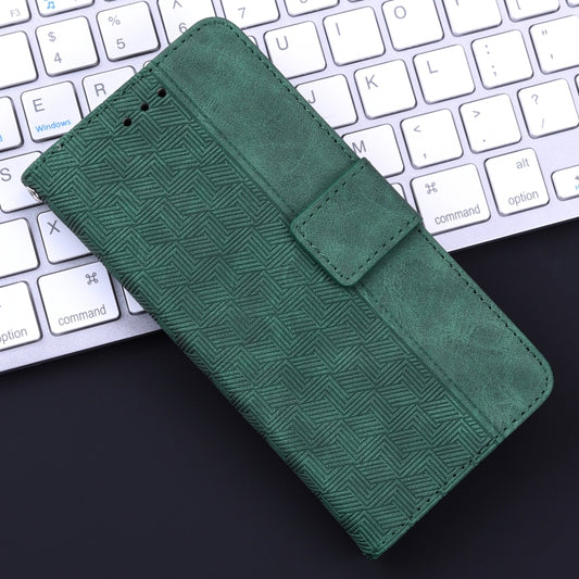 For iPhone 16e Geometric Embossed Leather Phone Case(Green) by buy2fix