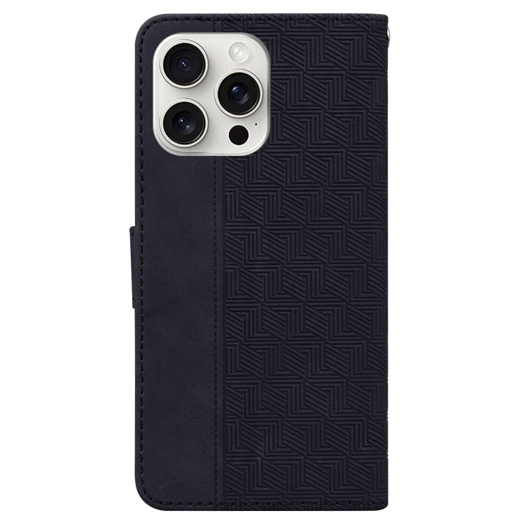 For iPhone 16 Pro Geometric Embossed Leather Phone Case(Black) by buy2fix