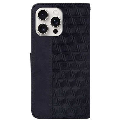 For iPhone 16 Pro Geometric Embossed Leather Phone Case(Black) by buy2fix