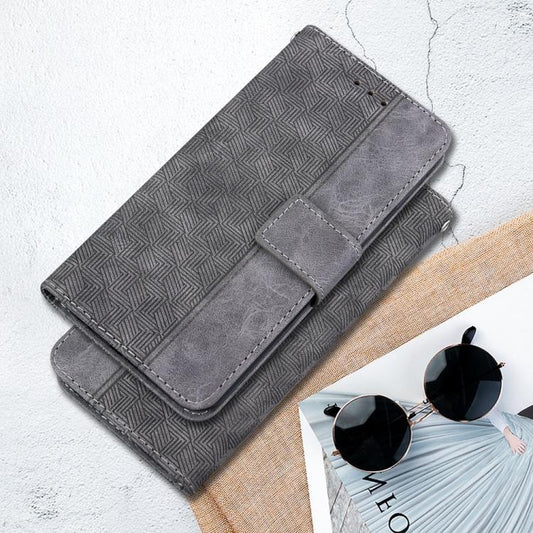 For iPhone Air Geometric Embossed Leather Phone Case(Grey) - iPhone Air Cases by buy2fix | Online Shopping UK | buy2fix