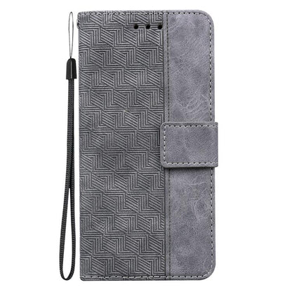 For iPhone Air Geometric Embossed Leather Phone Case(Grey) - iPhone Air Cases by buy2fix | Online Shopping UK | buy2fix