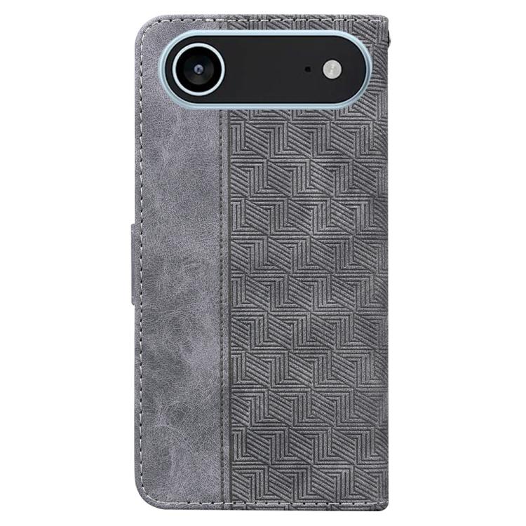 For iPhone Air Geometric Embossed Leather Phone Case(Grey) - iPhone Air Cases by buy2fix | Online Shopping UK | buy2fix