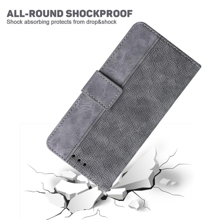 For iPhone Air Geometric Embossed Leather Phone Case(Grey) - iPhone Air Cases by buy2fix | Online Shopping UK | buy2fix