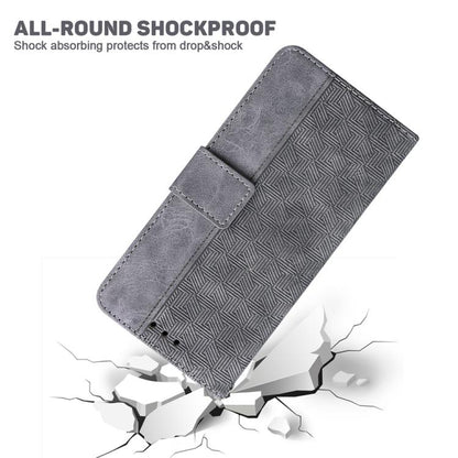 For iPhone Air Geometric Embossed Leather Phone Case(Grey) - iPhone Air Cases by buy2fix | Online Shopping UK | buy2fix