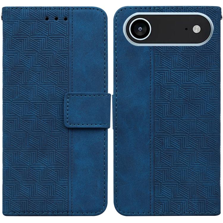 For iPhone Air Geometric Embossed Leather Phone Case(Blue) - iPhone Air Cases by buy2fix | Online Shopping UK | buy2fix