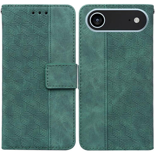 For iPhone Air Geometric Embossed Leather Phone Case(Green) - iPhone Air Cases by buy2fix | Online Shopping UK | buy2fix