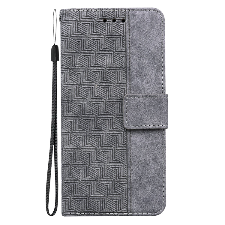 For Xiaomi Redmi K70E / Poco X6 Pro Geometric Embossed Leather Phone Case(Grey) - Xiaomi Cases by buy2fix | Online Shopping UK | buy2fix