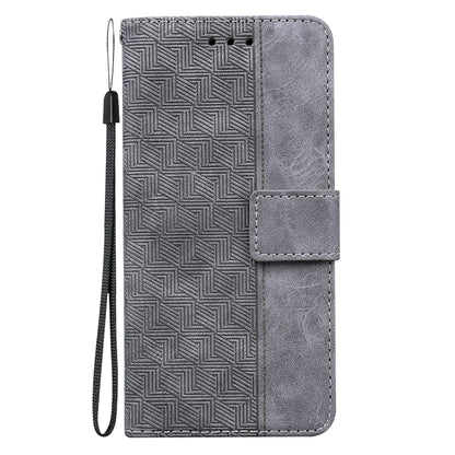 For Xiaomi Redmi K70E / Poco X6 Pro Geometric Embossed Leather Phone Case(Grey) - Xiaomi Cases by buy2fix | Online Shopping UK | buy2fix