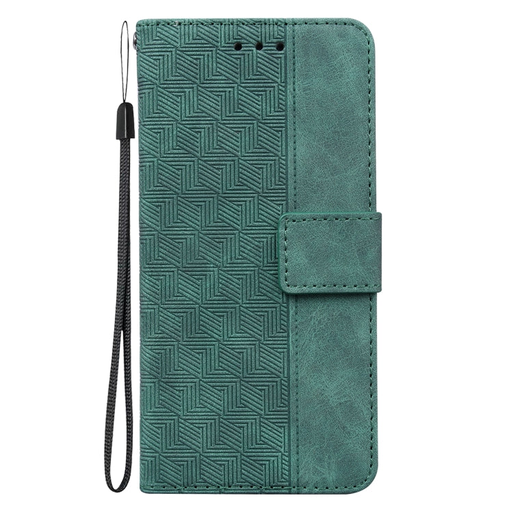 For Xiaomi Redmi Note 13 Pro 4G Geometric Embossed Leather Phone Case(Green) - Xiaomi Cases by buy2fix | Online Shopping UK | buy2fix