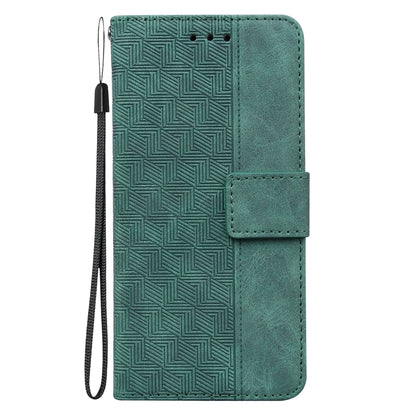 For Xiaomi Redmi Note 13 Pro 4G Geometric Embossed Leather Phone Case(Green) - Xiaomi Cases by buy2fix | Online Shopping UK | buy2fix
