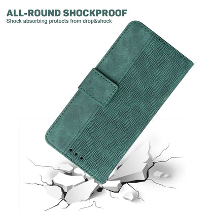 For Motorola Moto G Play 4G 2024 Geometric Embossed Leather Phone Case(Green) by buy2fix
