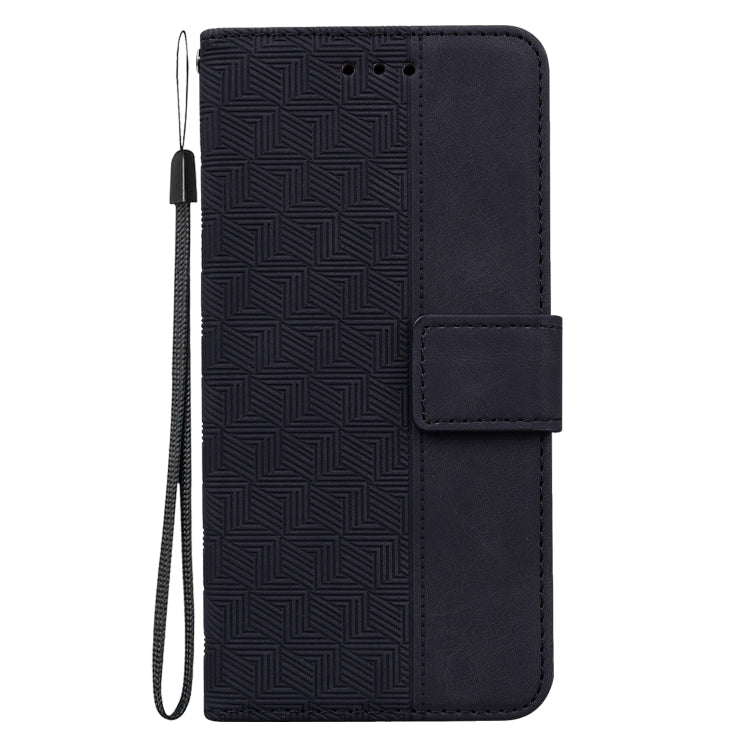 For Motorola Moto G Play 4G 2024 Geometric Embossed Leather Phone Case(Black) by buy2fix